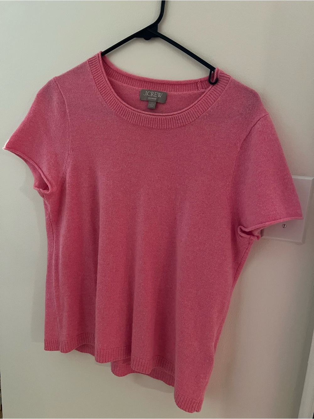 J. Crew Bubblegum Pink Short Sleeve Cashmere-Blend Tee